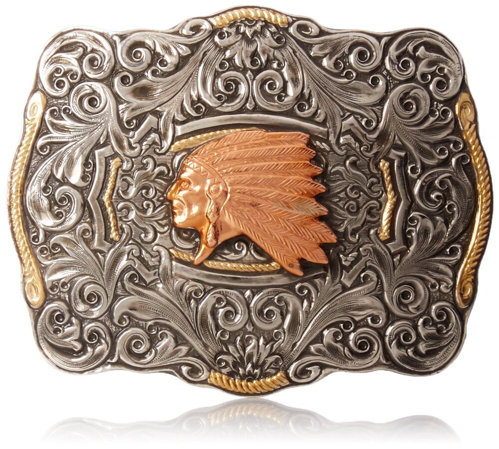 3289 Crumrine Scaloped Head Dress Buckle, Multi/Color, One Size